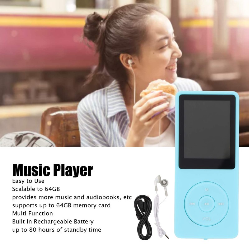 MP3 Player 1.8 Inch Display Screen 64GB Memory Card Multifunctional