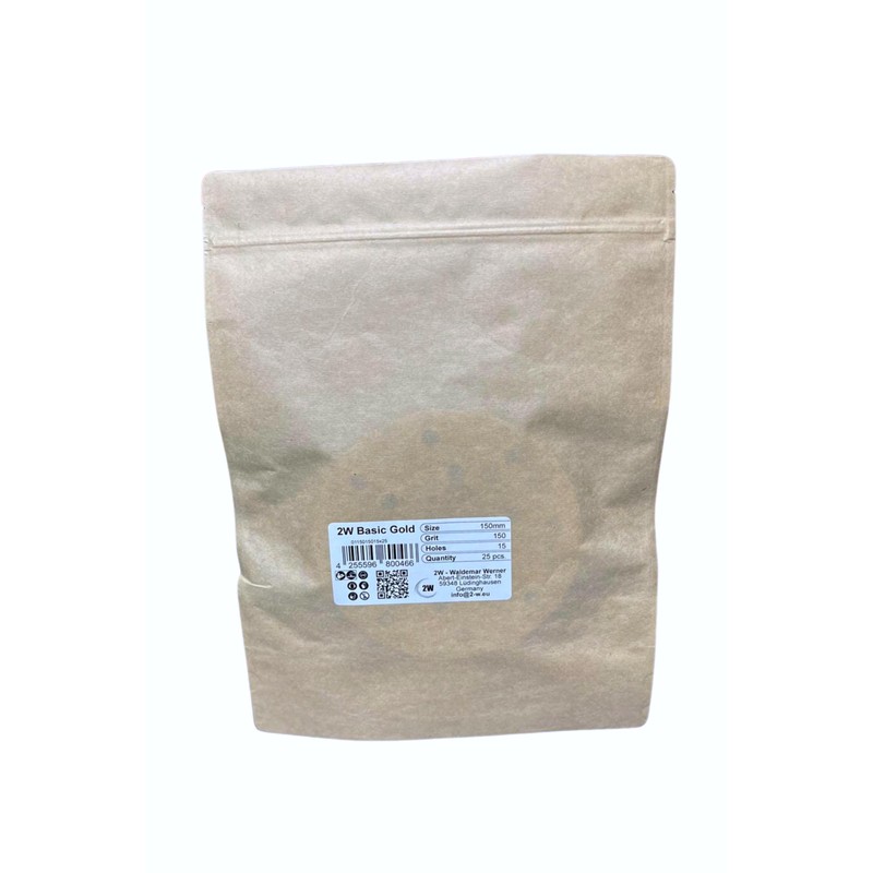 2W Basic Gold Disc Sandpaper Diameter 150 mm 15-Hole Grain