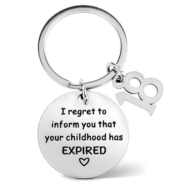 Silver 18th Birthday Keyring Gift – Funny & Practical Keepsake