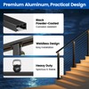 Muzata 6'6" Aluminum Black LED Handrail Rectangular Cable Railing Handrail