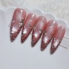 Rose shell jungle wedding handmade nail tips - long ballerina