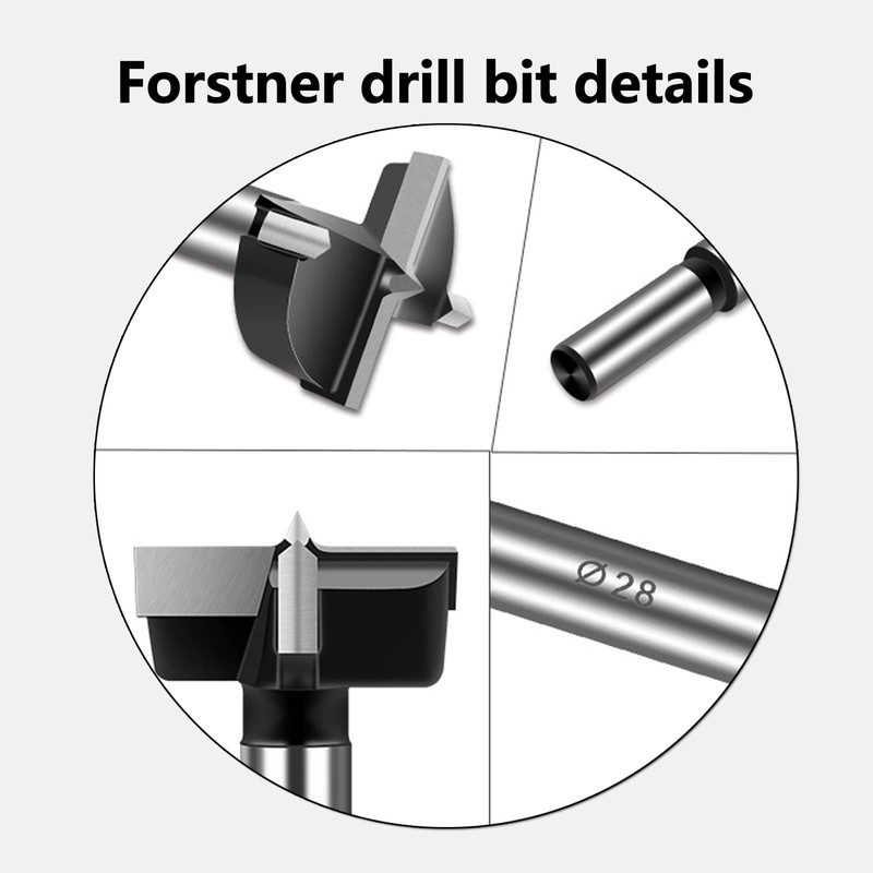38mm Forstner Drill Bit, Black Tungsten Steel Wood Boring Bit,