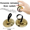 2 Pairs Brass Finger Cymbals Hand Drums with Elastic Bands