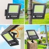 intelamp Solar Flood Lights Outdoor Waterproof, Linkable 12000mAh 3000LM Motion