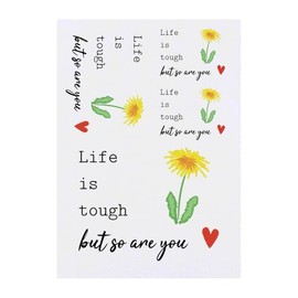 Azeeda 4 x 'Das Leben ist hart' Temporäre Tattoos - Wasserfest, Hautfreundlich & Ungiftig · Transfers in Verschiedenen Größen (TO00084834)