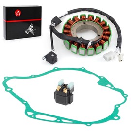 Stator and Relay Gasket Compatible with Yamaha V-Star 1100 XVS11 XVS1100 Classic Custom Silverado 1999-2009 5EL-81410-01-00 5EL-15451-00-00 4DN-81940-12-00