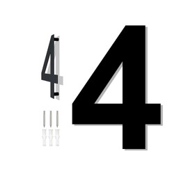HKFENG 6 inch Large House Numbers Plates for Outside Floating Stainless Steel 304 Home Street Number Sign Door Numbers Screw On Address Door Number for Outside Easy to Install Matte Black