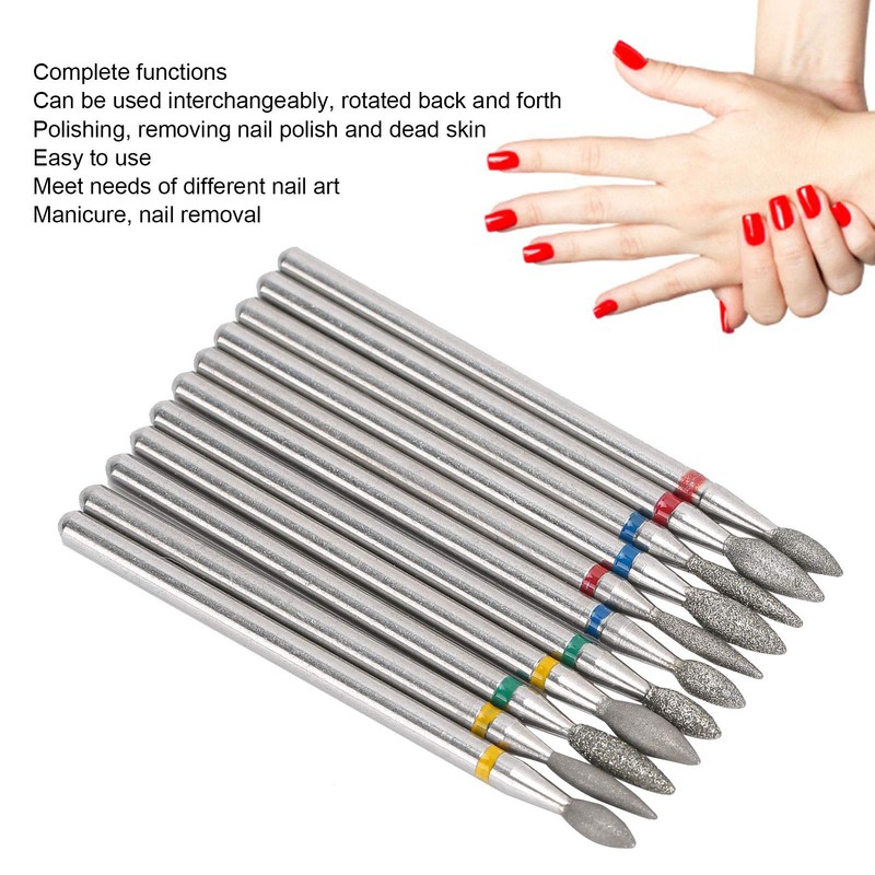 Diamond Nail Drill Bit Set, 11PCS Professionsal Cuticle Nail Drill