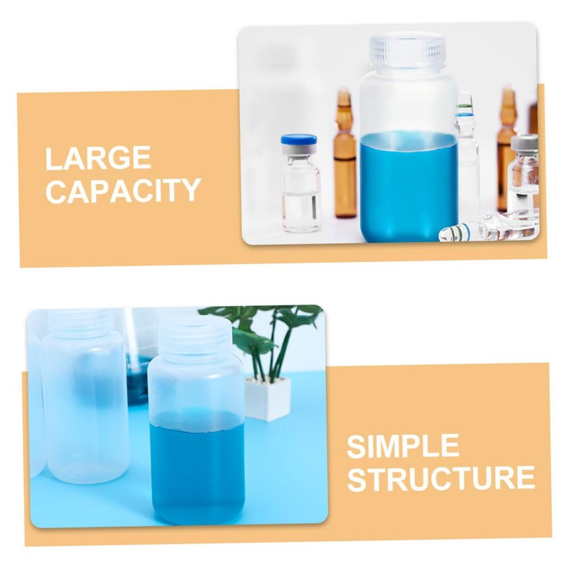 ABOOFAN 8Pcs Transparent Leakproof Plastic Reagent Bottles Caps for Lab