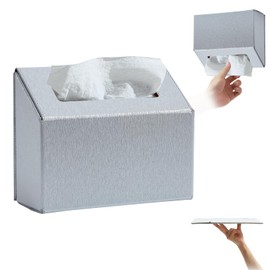 Cloudever Hand Towel Box Cover Holder, No Drill Installation & Damage-Free Adhesive Backing for Wall Mounted, Streamlined Appearance for Kleenex Paper Hand Towels in Kitchen, Bathroom-Liquid Iridium