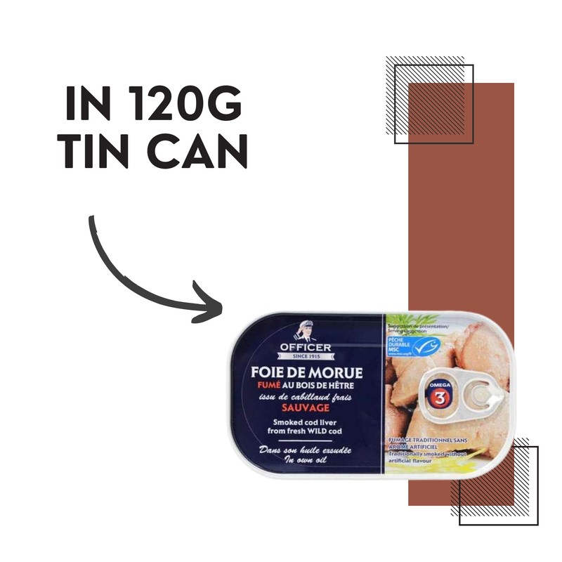 Wild Officer Smoked Cod Liver 120g Pack of 12