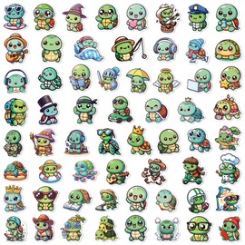 50Pcs Cute Turtle Stickers for Kids Waterproof Cartoon Animal Stickers for Water Bottle Anime Animal Stickers Pack Vinyl Stickers for Laptop Scrapbook Kids Classroom Party Favors (Turtle)