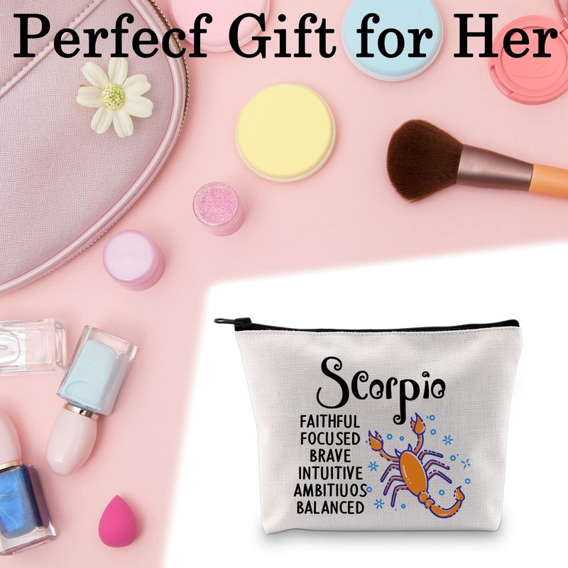BLUPARK Zodiac Sign Cosmetic Bag Horoscope Makeup Bag 12 Constellation
