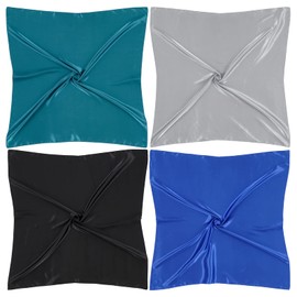 QBSM 4 Pcs 35'' Satin Head Scarf Silk Feeling Neck Scarves Hair Wrap for Sleeping Large Square Headscarf for Women