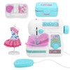 Kids Sewing Machine Toy Kit Portable W/Model Tape Scissor Threader