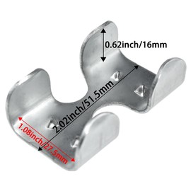 Aifeier ET Heavy Duty Double Rope Loop Clamps 1/2 Inch Zinc Plated Twisted or Braided Rope Metal Loop End Clips (Silver Color, 6 Pack)