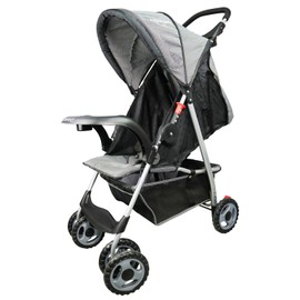 AmorosO Single Stroller - Baby Stroller with Four Wheels - Lightweight Stroller - Convertible Stroller with Extra Storage Space - Foldable Stroller with Sun Protection Hood Cover (Black)