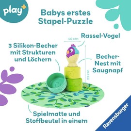 Play+ Baby-Stapel-Puzzle: Vogelnest - ab 6 Monate