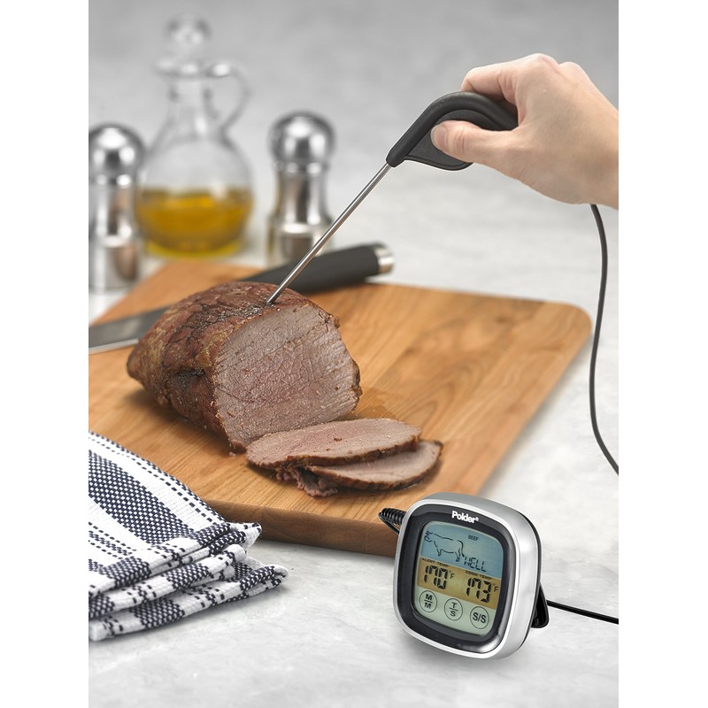 Polder THM-309-95 Accu-Touch In-Oven Thermometer & Timer with Ultra Probe,