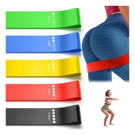 GIMIRO 5 Levels of Resistance Loop Gym Bands Yoga Band Fitness Bands Strength Training Home Workout Sports Exercise Straps (Colourful)