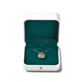 Papten PU Leather Necklace Pendant Gift Box White Small Jewelry Pendant Necklace Box