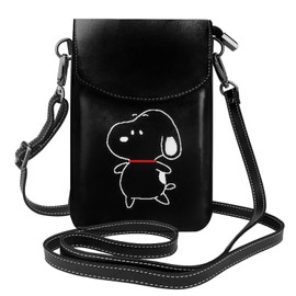 MINIER Snoopy Smartphone Pouch, Women's, Genuine Leather, Shoulder Bag, Men's, Thin, Lightweight, Smartphone Pochette, Popular, Cute, Wallet, Mini Pouch, Crossbody Bag, Height 7.6 x Width 4.9 x