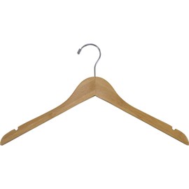 The Great American Hanger Company Bamboo Top Hanger, Lacquer Finish with Chrome Hardware, Box of 12