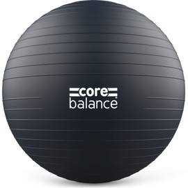Core Balance Exercise Ball for Workouts, Anti-Burst and Slip Resistant, Swiss Yoga Ball for Pregnancy, Stability, Fitness and Physical Therapy, 4 Sizes, with Pump (22" / 55cm Black)