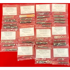 ALLOYBOLTZ - 1991-1998 Harley FXR & Touring EVO Polished Stainless Steel Engine Transmission Bolt KIT Set