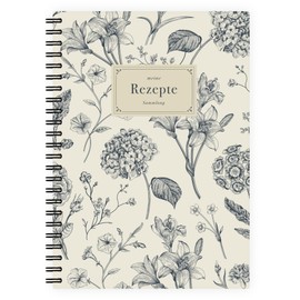 etmamu 267 Recipe Book DIN A5, 102 Pages, for Writing Yourself, with Table of Contents and Protective Cover