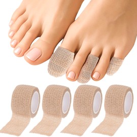 Alpinleux 4 Rolls Cohesive Bandage Wrap, Self Adhesive Bandage Wrap 1 Inch, Big Toe Bandage, Finger Tape, Toe Tape for Broken Toe, Swelling, Wrist and Ankle Sprains, Finger