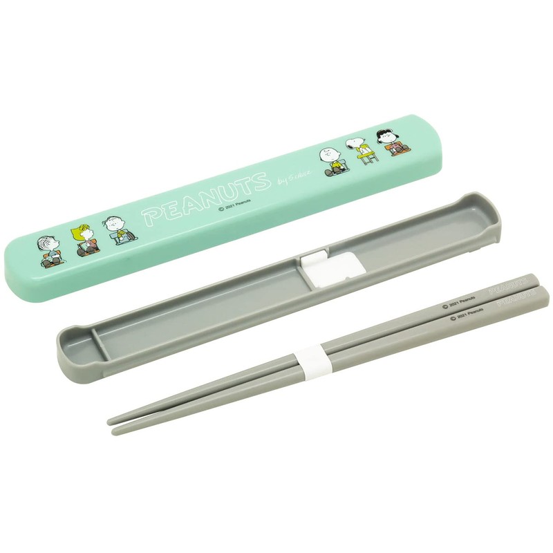 OSK Peanuts Pull Lid Chopsticks Case Set, Made in Japan