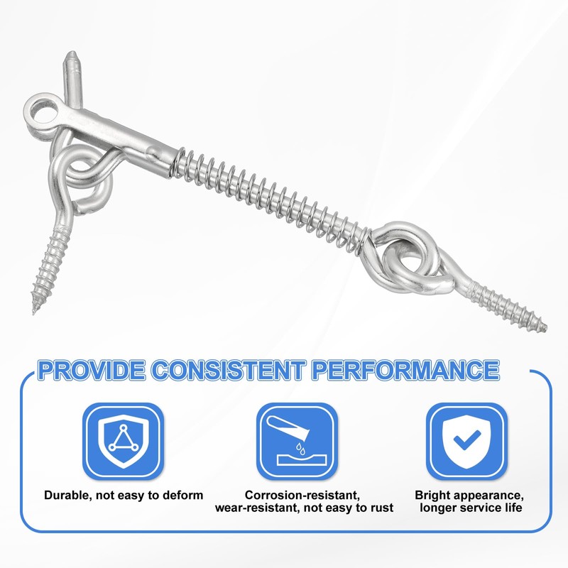 uxcell 2Pcs 2.5" Cabin Hook Eye Latch, 304 Stainless Steel