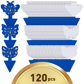 vertmuro 120 Pack Fruit Fly Traps for Indoor Outdoor, 3 Shapes Blue Sticky Bug Traps, Double-Side Fungus Gnat Killer for Houseplants, Mosquitos, Flying Insects