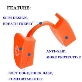 Powerlifting Mouth Guards for Sports and Fitness, Weight-Lifting Mouthguard (Bodybuilding,Keep Fit,Competition)- Lower Jaw,Non-Contact (2 Pack Orange)