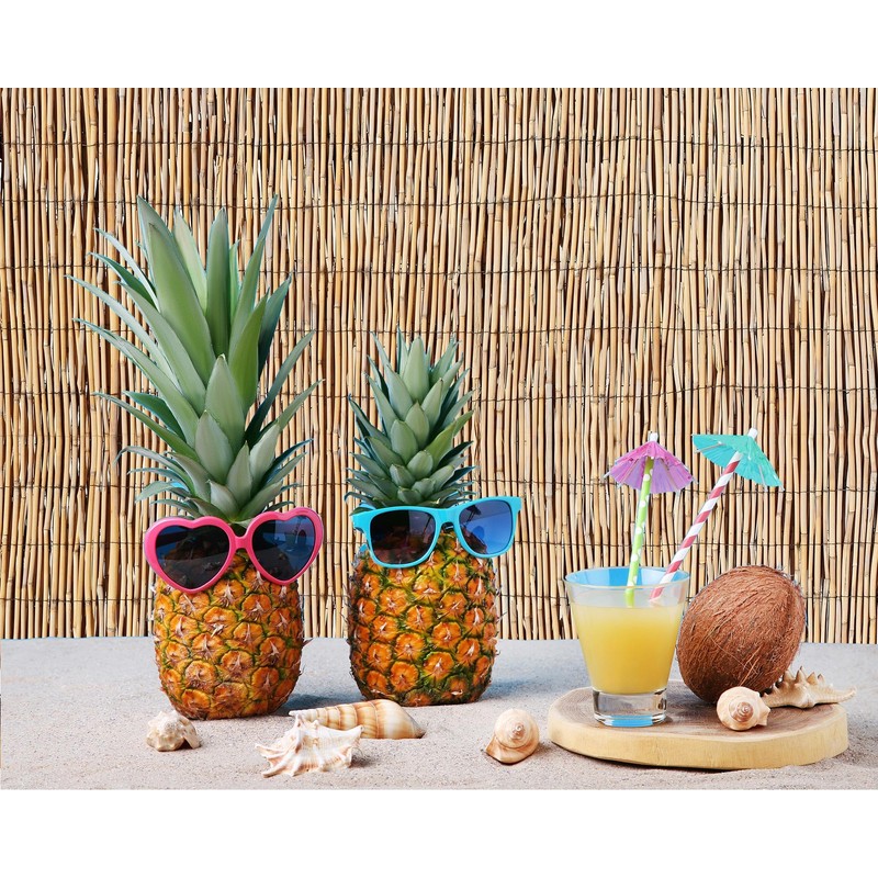 Hawaiian Beach Reed Backdrop Aloha Luau Party Tiki Bar Decorations