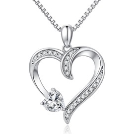 925 Sterling Silver Love Heart Pendant Necklace Jewelry Gifts for Women