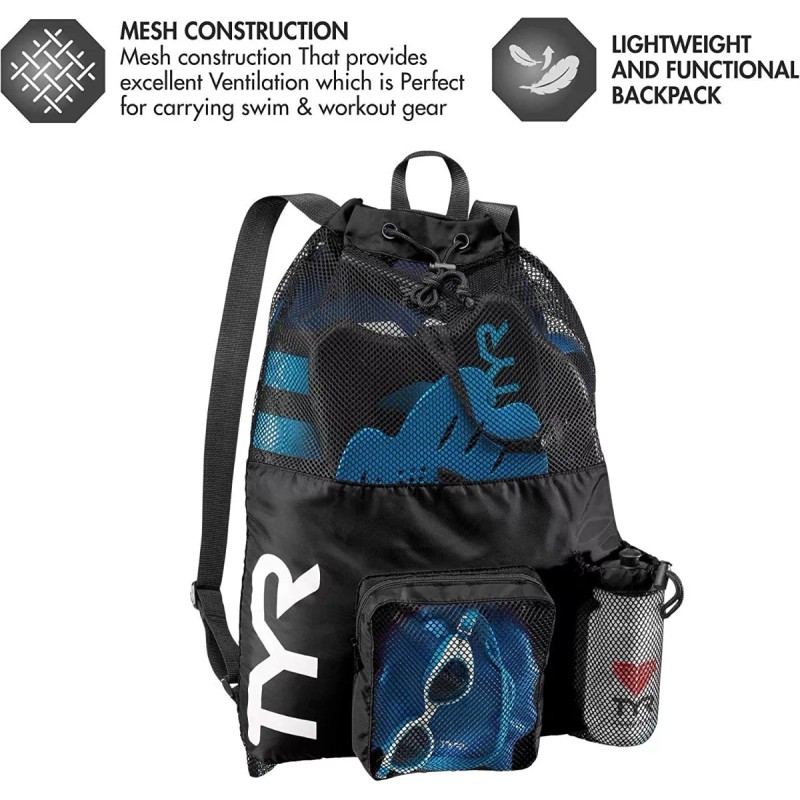 TYR Mochila Red Para Natacion Negra Tyr Big Mesh Mummy
