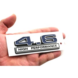 1pc 4.6 Liter High Performance Engine Emblems Badge 3D Decals Stickers Cars Trucks (Chrome Blue)