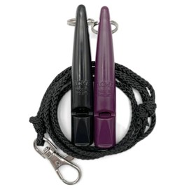 ACME Dog Whistle No. 211.5 with Whistle Band | Double Pack | 2 Whistles Including 2 Bands | Ideal for Recall - Loud and Far-reaching (Black + Purple)