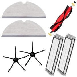Consumable Set for S6 MaxV / S6 / S6 Pure / S5 Max / E5 / E4 Compatible Accessories Mop Cloth Main Brush Air Filter Side Brush (Black)