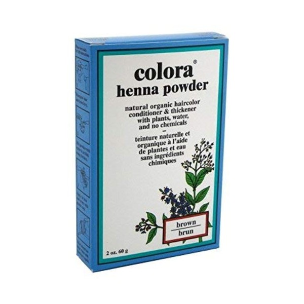 Colora Henna Powder Hair Color Brown 2 Ounce (59ml) (2 Pack)