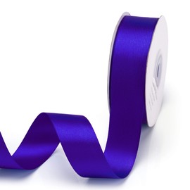 IHKFILAN Double Face Satin Ribbon 1Inchx25Yards Double Sided Solid Polyester Ribbon for Gift Wrapping Party Hair Braids Bow Baby Shower Decoration Floral Arrangement Craft Supplies,Electric Blue