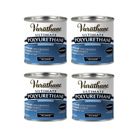 Varathane Water-Based Crystal-Clear Ultimate Polyurethane | Interior Wood Protection | Fast Dry Time | Easy Clean Up | Gloss | Half Pint | 4 Pack