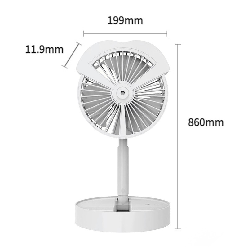 Mini Electric Fan 3 Wind Speeds Cooling Fan Brushless Motor