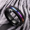 King Will LOOP 7mm Tungsten Carbide Ring Rainbow Color Thin