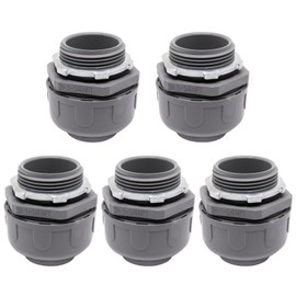 BENLIUDH Non-Metallic Liquid Tight Conduit Connector, Flexible Conduit Fittings Electrical PVC Fittings (1-1/4 inch, 5pcs)