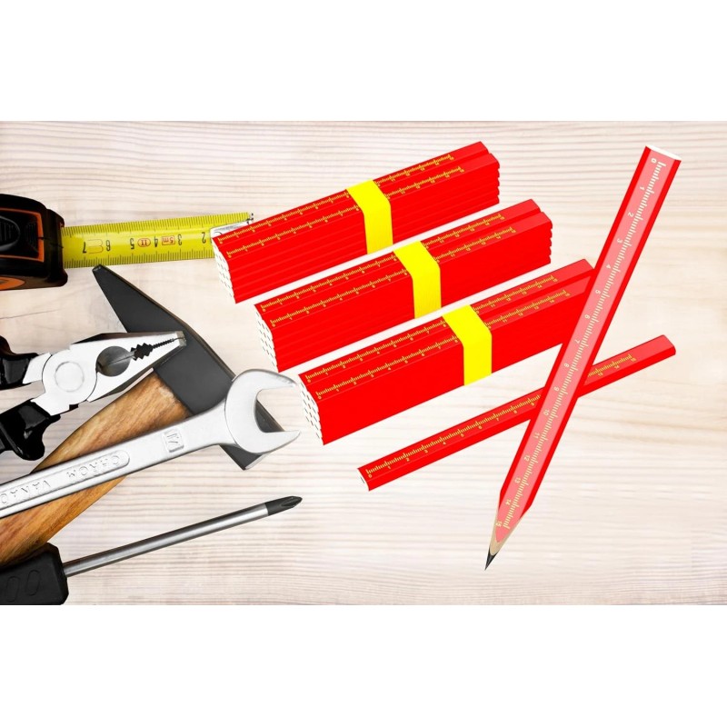 NoBrand 8-Pack Carpenter Pencils for Construction Woodworking Flat Pencil -