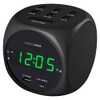 HANNLOMAX HX-702C Digital Clock with Dual Alarm, 0.7" Green LED