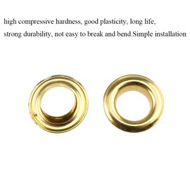 Hahiyo Grommets Eyelets 12mm Inside Diameter Carbon Steel Strong Shiny for Canvas Clothes Leather DIY Fabric Belt Purse Bag Shoe Tent Curtain Paper Projects Decoration Gold 60Pcs